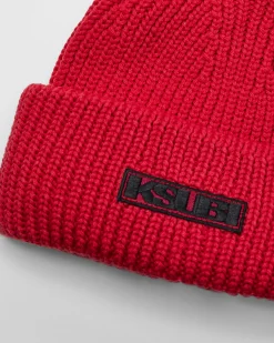 Shop Ksubi Sott Beanie Red/Black