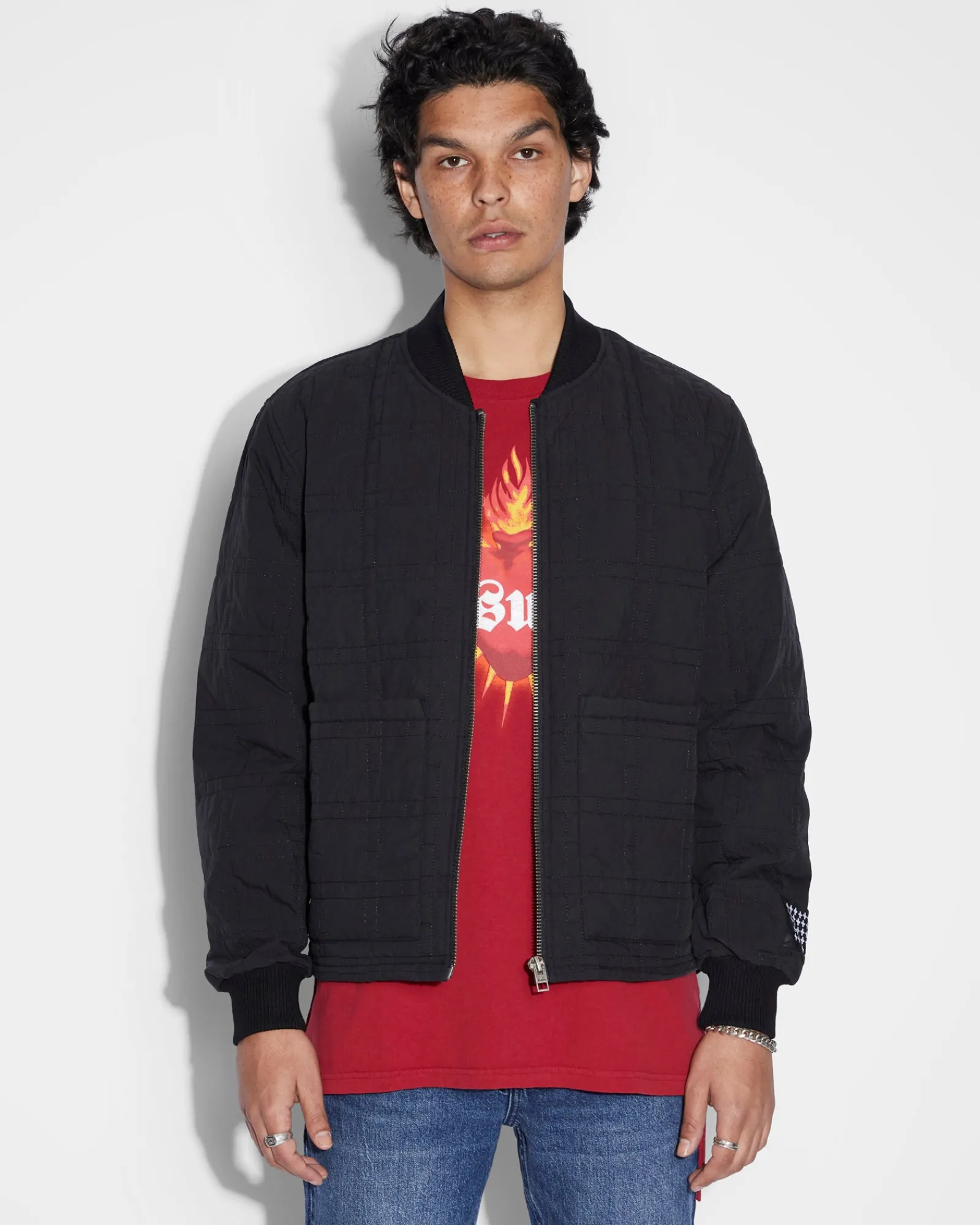 Outlet Ksubi South Quilted Bomber Black
