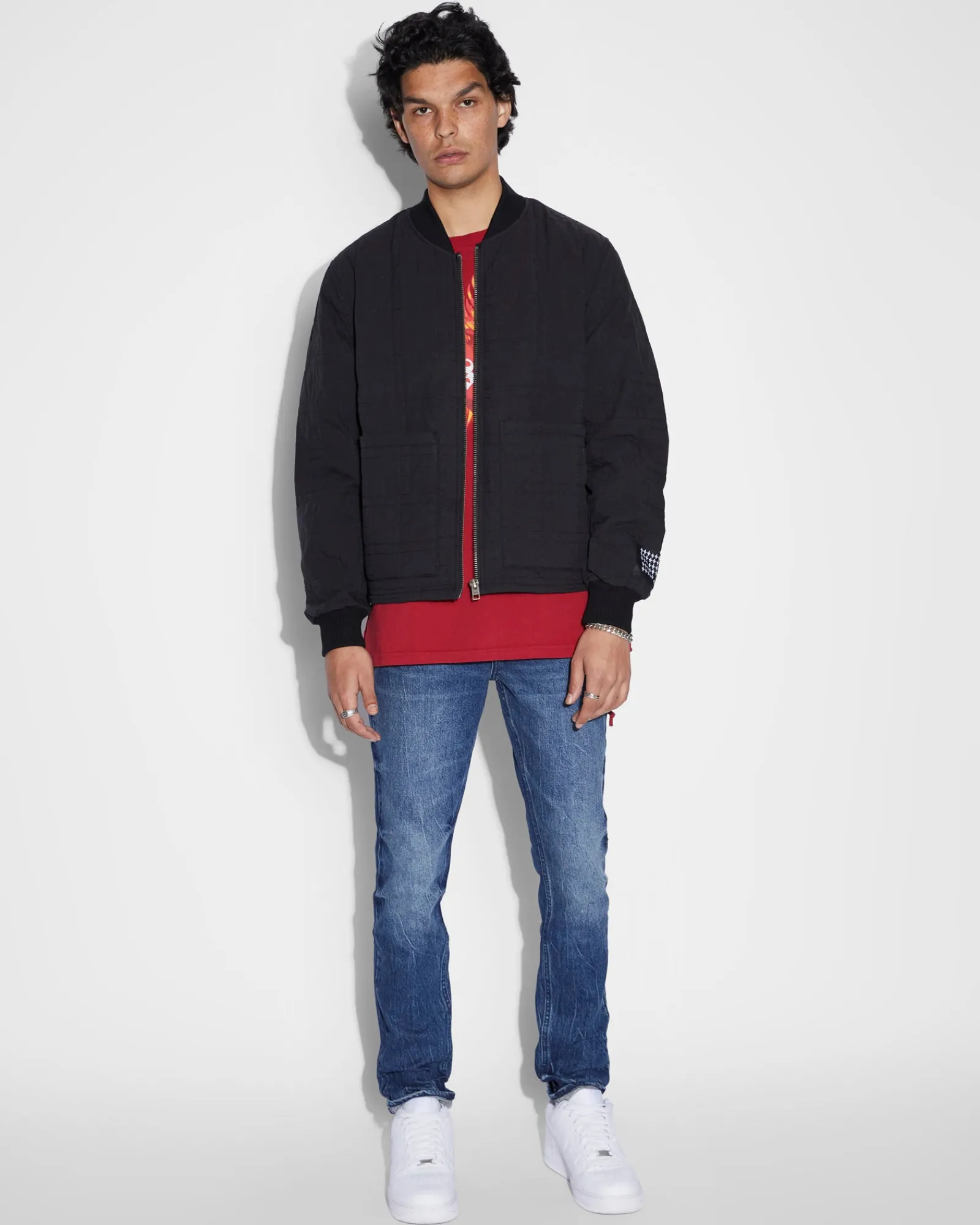 Outlet Ksubi South Quilted Bomber Black