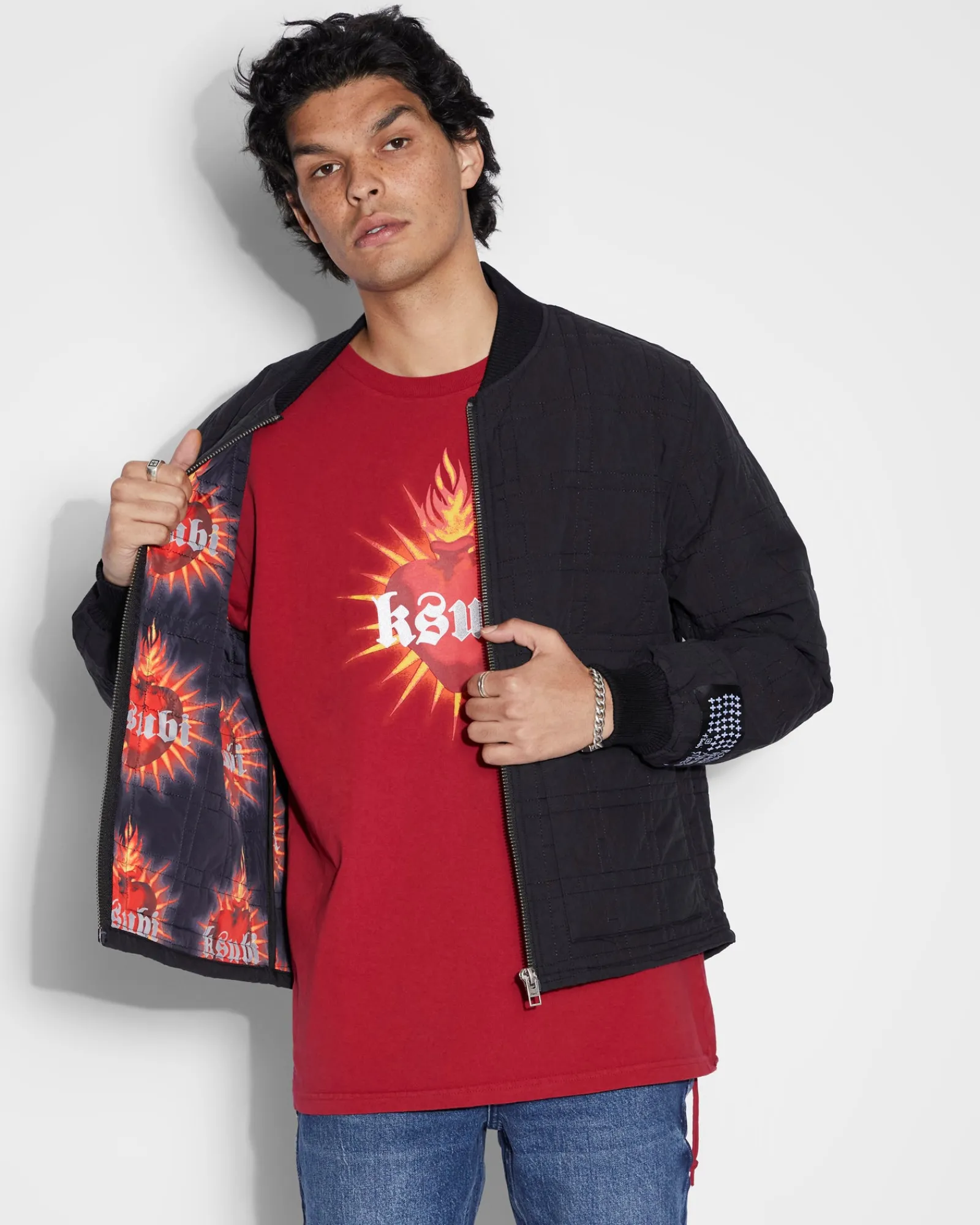 Outlet Ksubi South Quilted Bomber Black