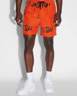 Discount Ksubi Unity Sign Burner Boardshort Orange
