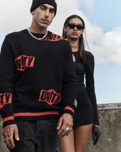 Shop Ksubi Unity Sign Knit Crew Black