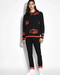 Shop Ksubi Unity Sign Knit Crew Black