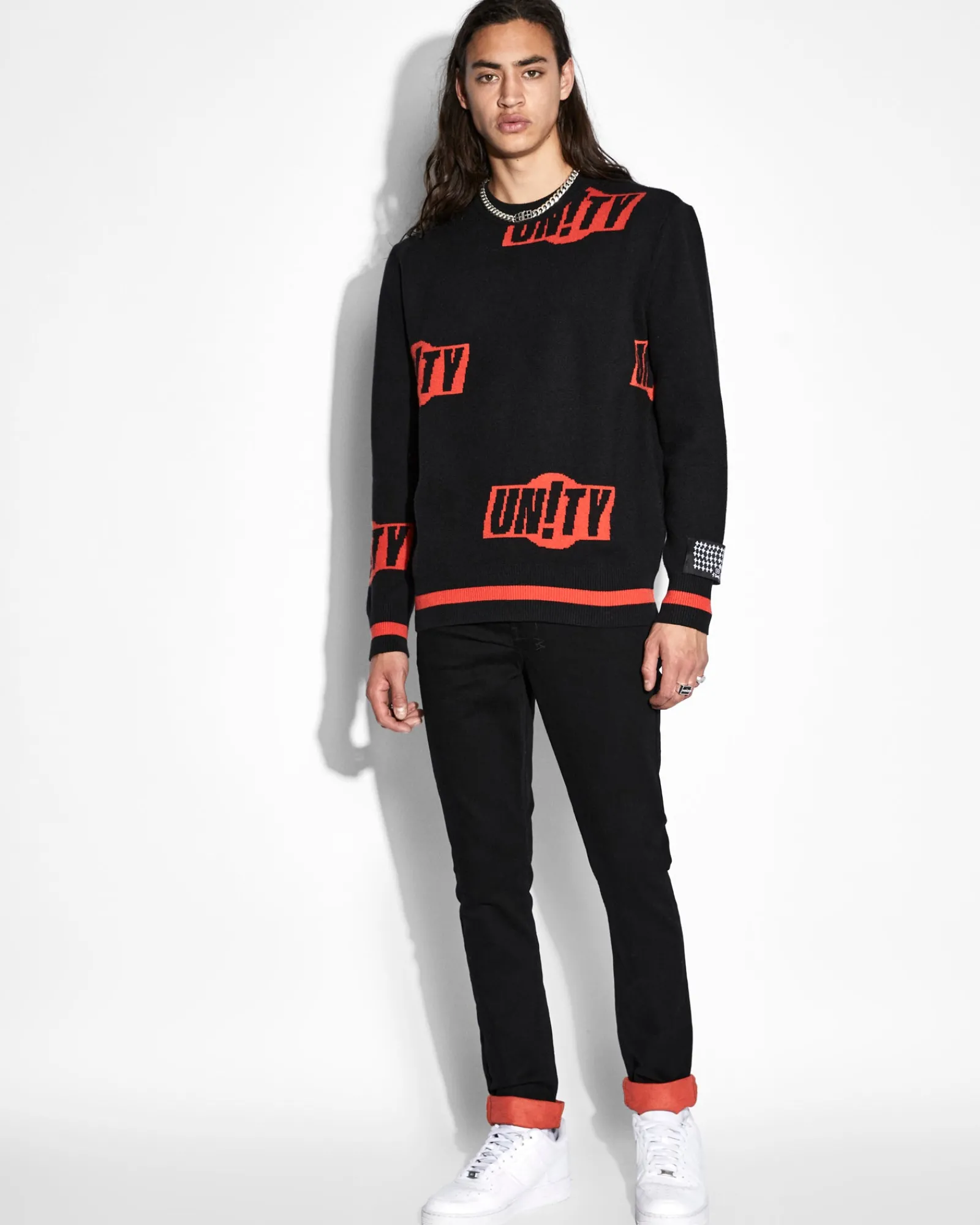 Shop Ksubi Unity Sign Knit Crew Black