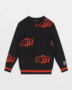 Shop Ksubi Unity Sign Knit Crew Black