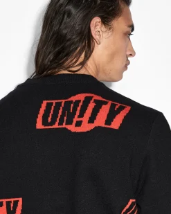 Shop Ksubi Unity Sign Knit Crew Black