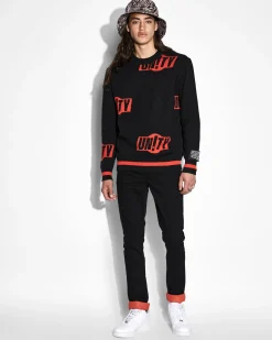 Shop Ksubi Unity Sign Knit Crew Black