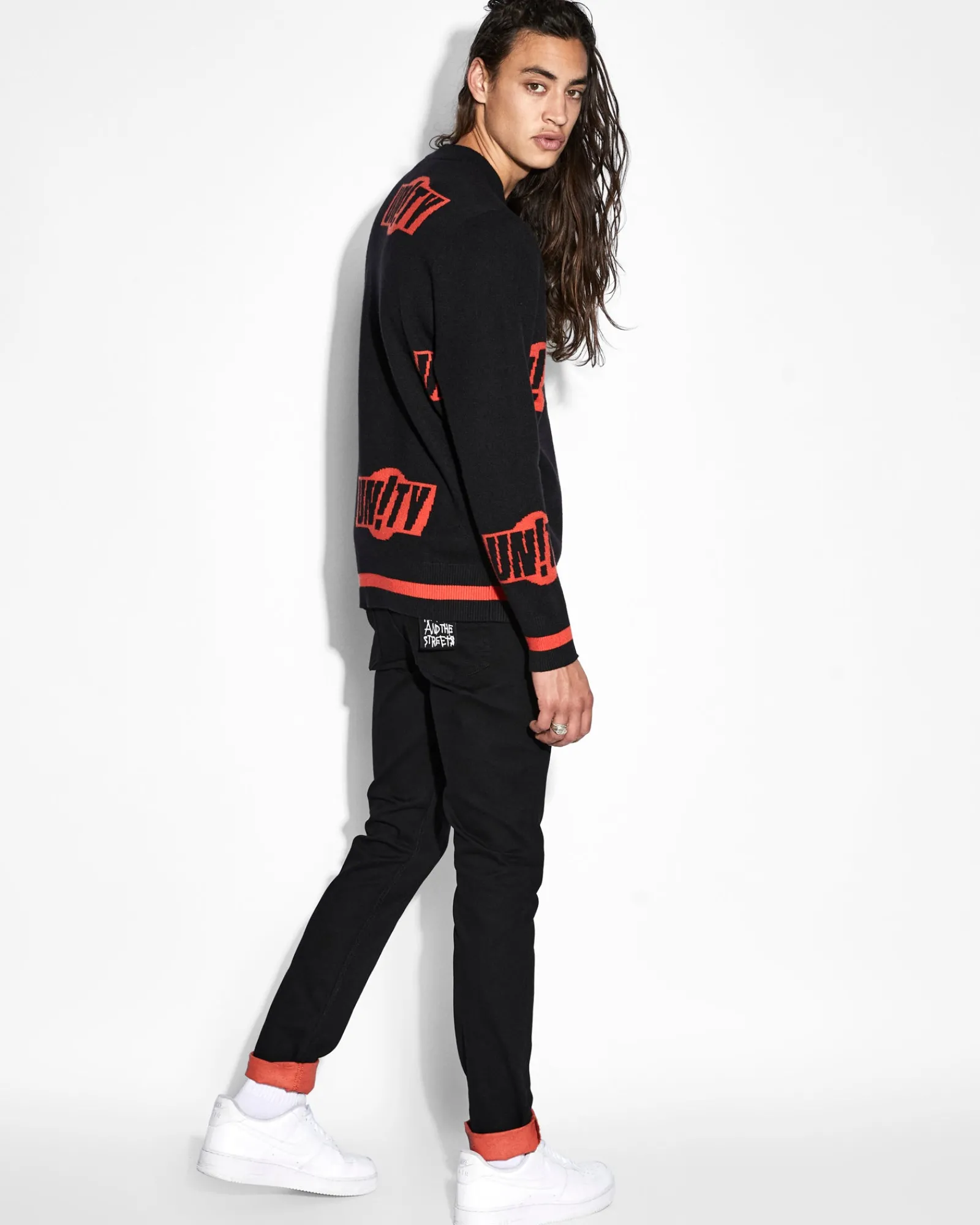 Shop Ksubi Unity Sign Knit Crew Black