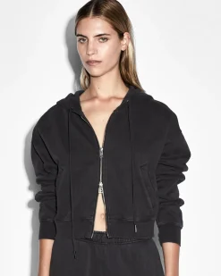 New Ksubi 3X4 Origin Cropped Hoodie Washed Black